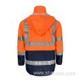 Class-3 HiVis Coverall Breathable PU Coated Safety Raincoat